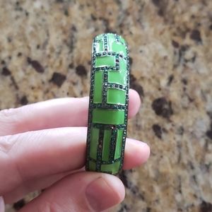 Cara green clasp bangle